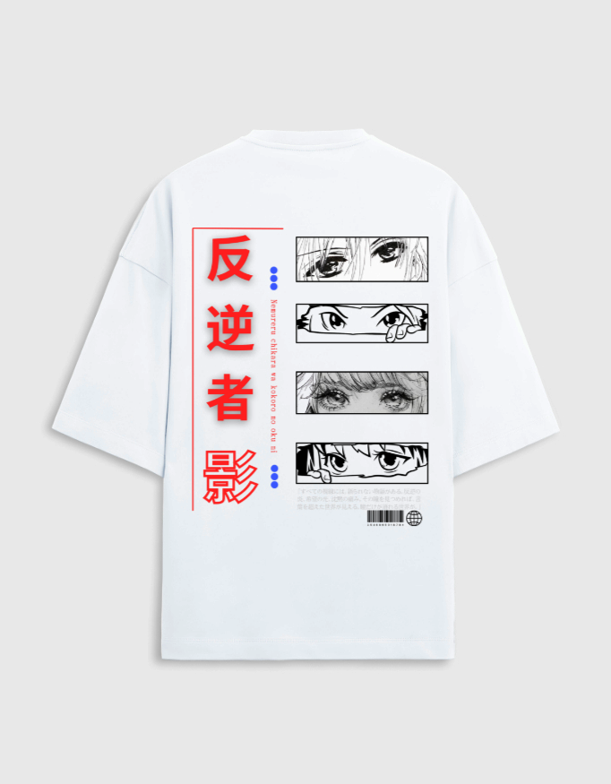 Rebel Eyes – Manga Oversized Graphic Tee